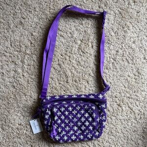 Vera Bradley Purple/White Mini Concerto Belt Bag/Crossbody Bag